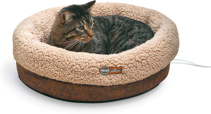 Heated Thermo-Snuggle Cup Bomber Indoor Heated Cat Bed, Heated Pet Bed for Indoo