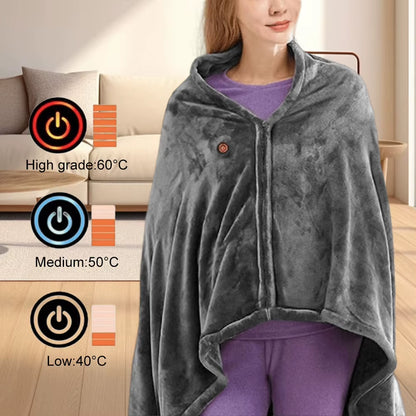 USB Electric Heated Blanket 3 Heating Levels Fleece Heated Blanket Portable Heated Blanket Cape Quickly Heated Cape Pad