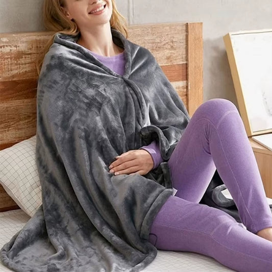 USB Electric Heated Blanket 3 Heating Levels Fleece Heated Blanket Portable Heated Blanket Cape Quickly Heated Cape Pad